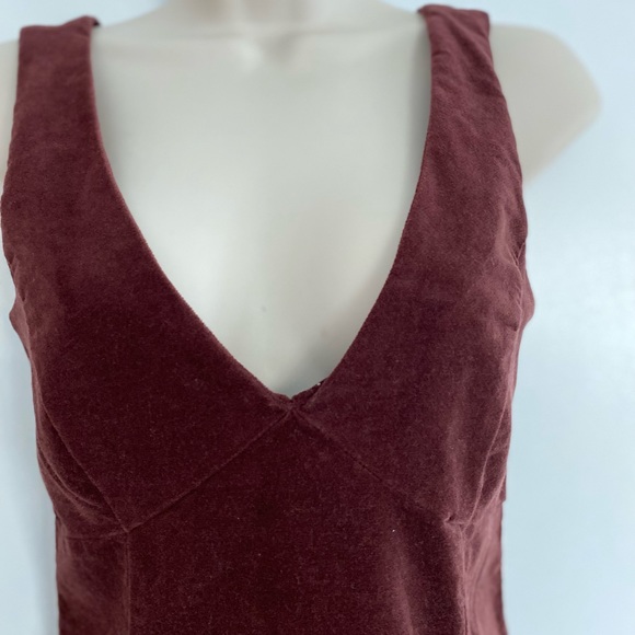 NWT Forever 21 Faux Suede/Woven Knee Length/ Mini Dress,Chocolate Color Size S. - Picture 5 of 5